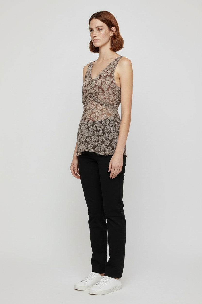 Silkwear Damen Top Beige Weiß Größe L