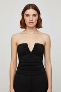 Stradivarius Damen Tube Top Schwarz Größe S