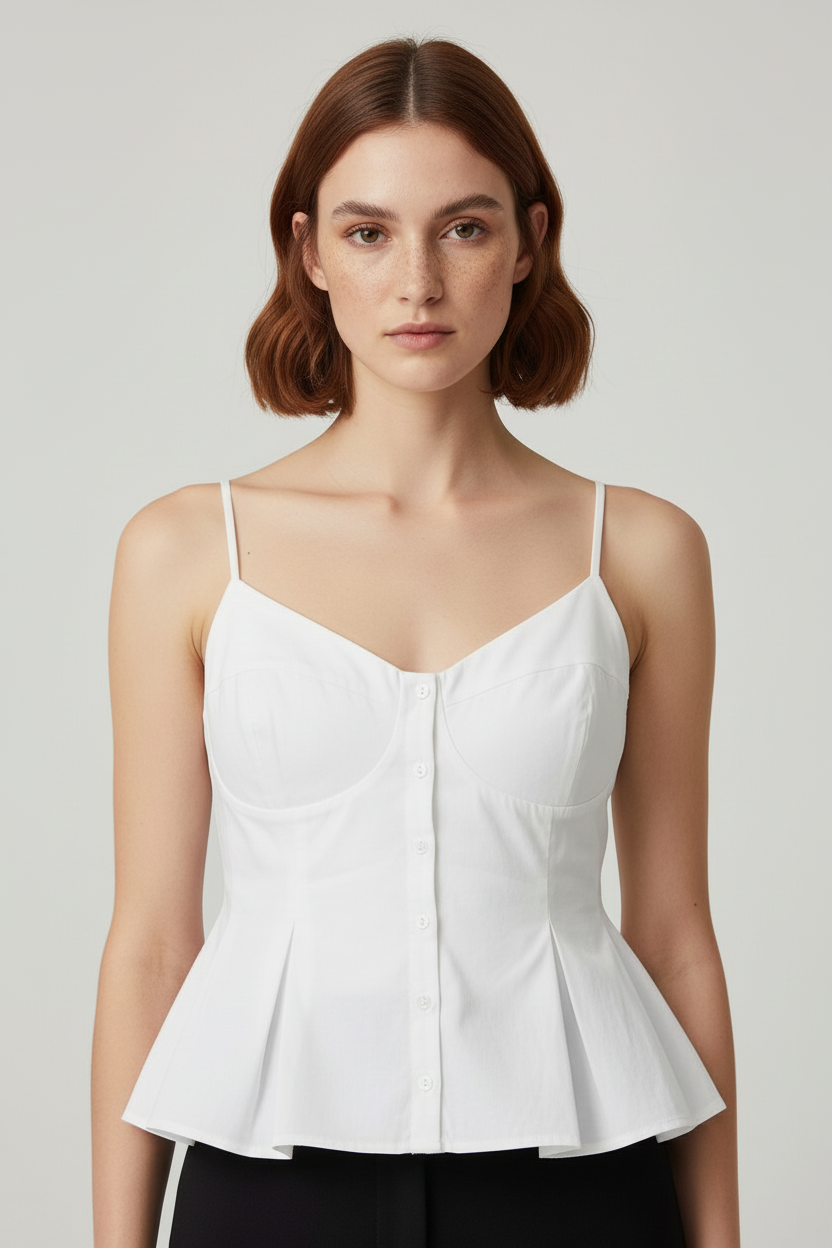 Zara Damen Top Weiß Größe XL