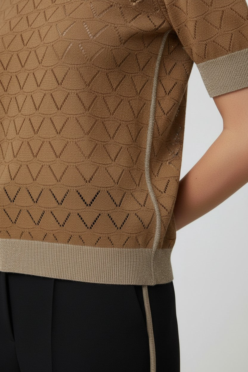 Créton Damen Top Braun Größe L