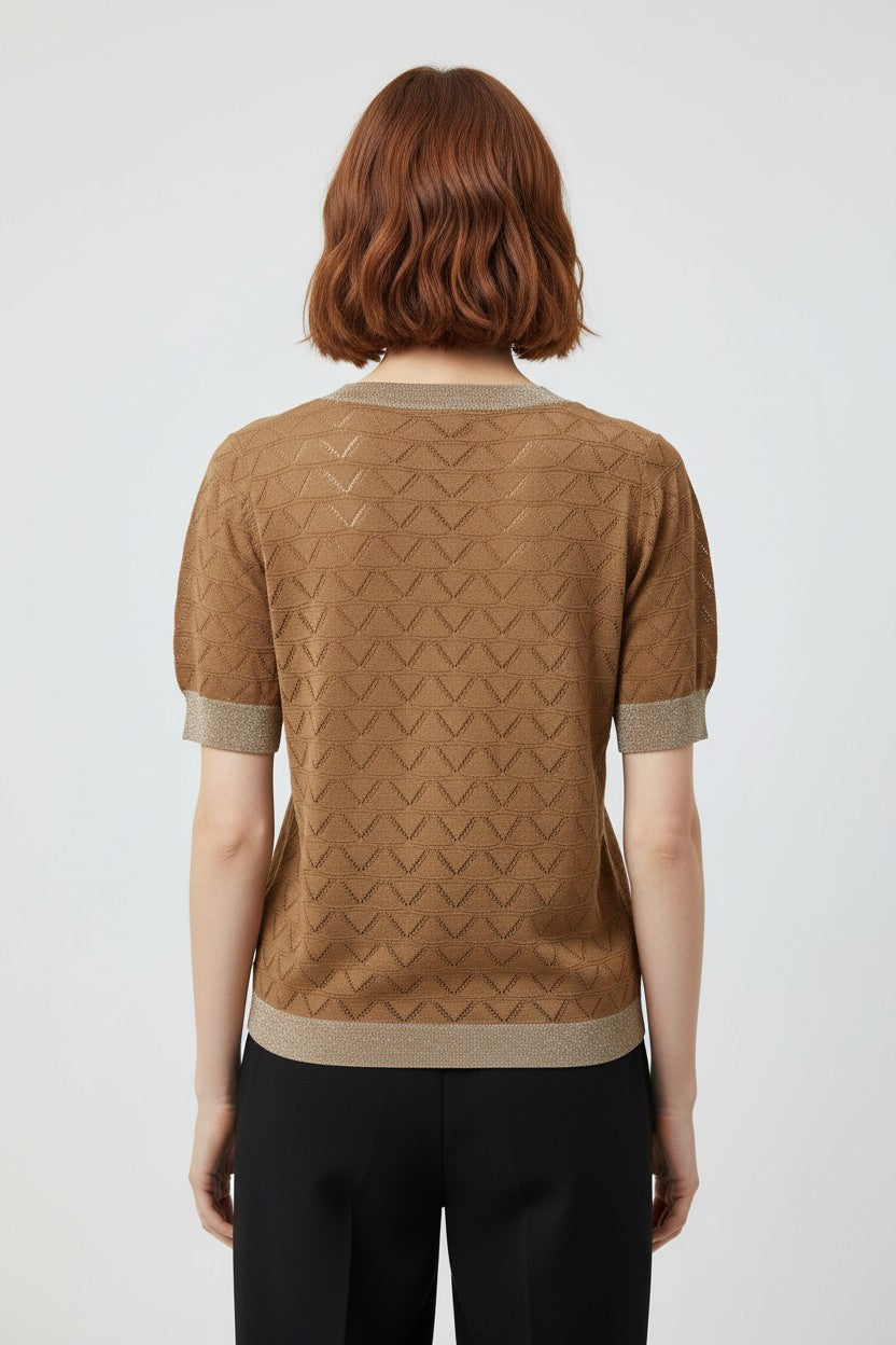 Créton Damen Top Braun Größe L