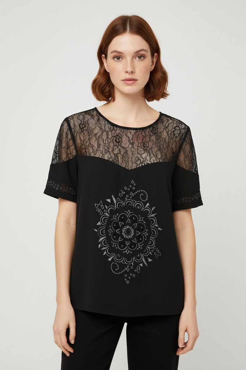 Desigual Damen Top Schwarz Größe XXL