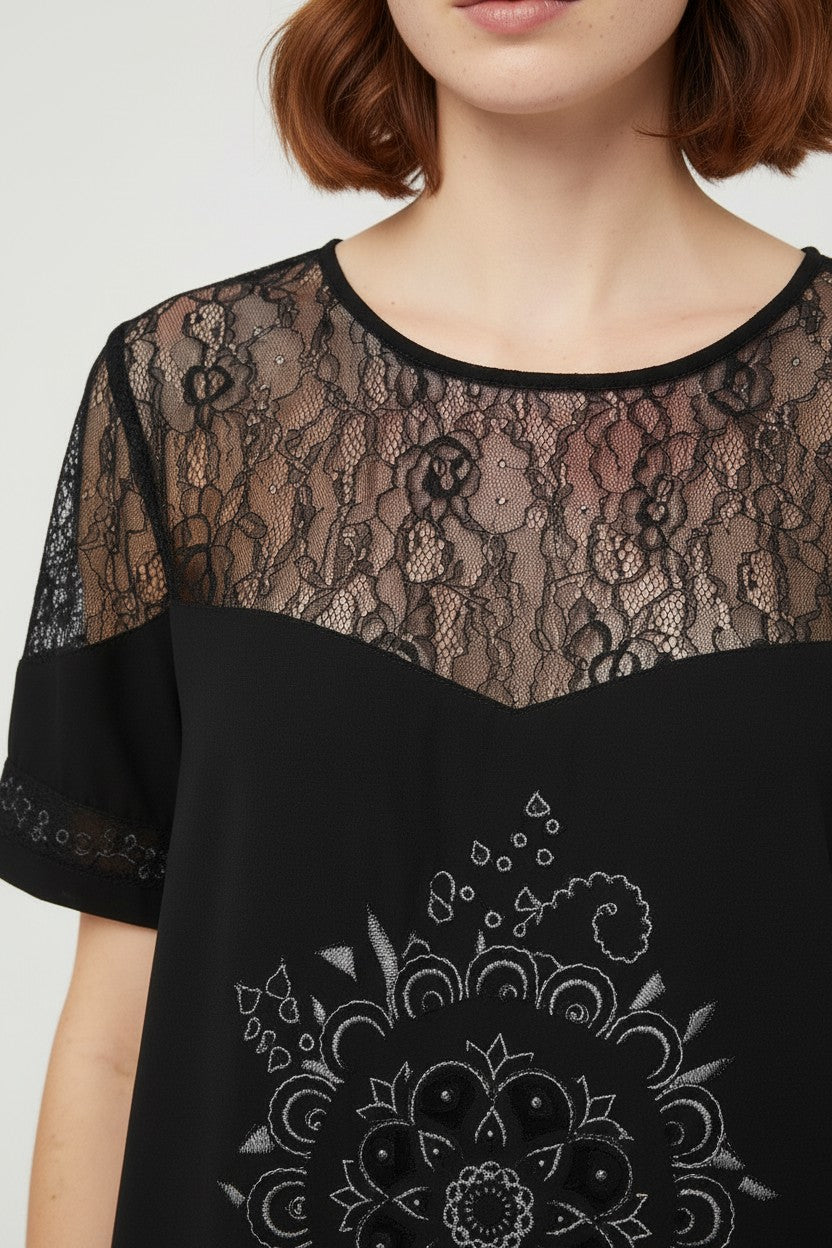 Desigual Damen Top Schwarz Größe XXL