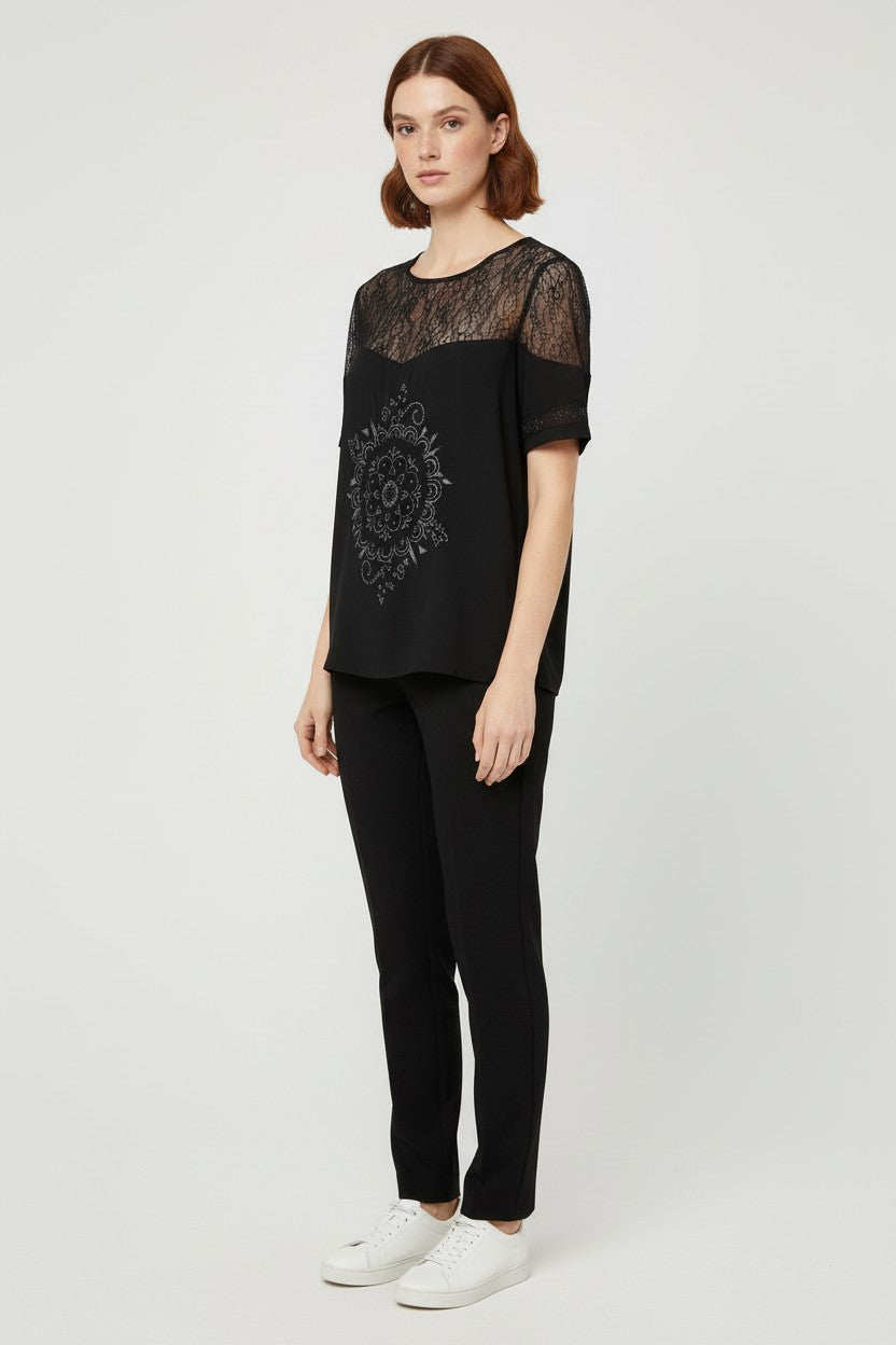 Desigual Damen Top Schwarz Größe XXL