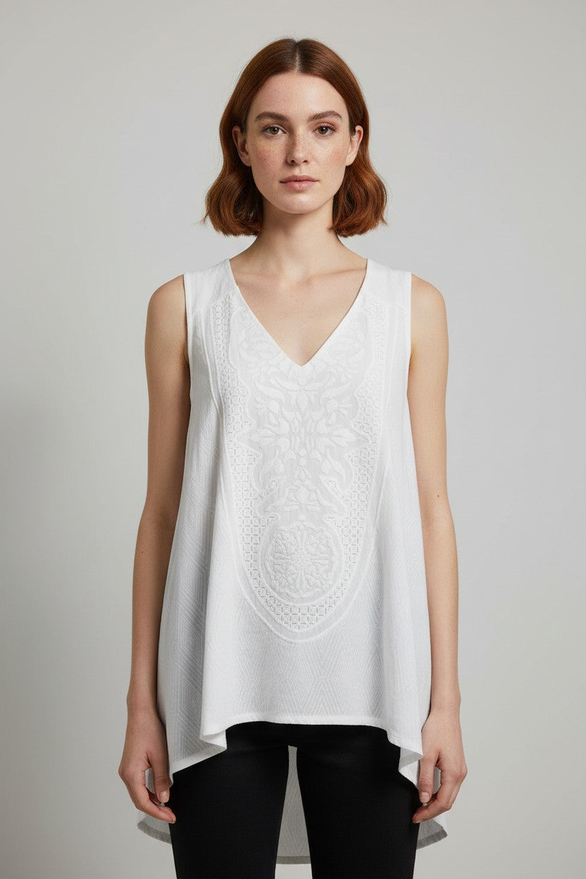 Desigual Damen Top Weiß Größe L