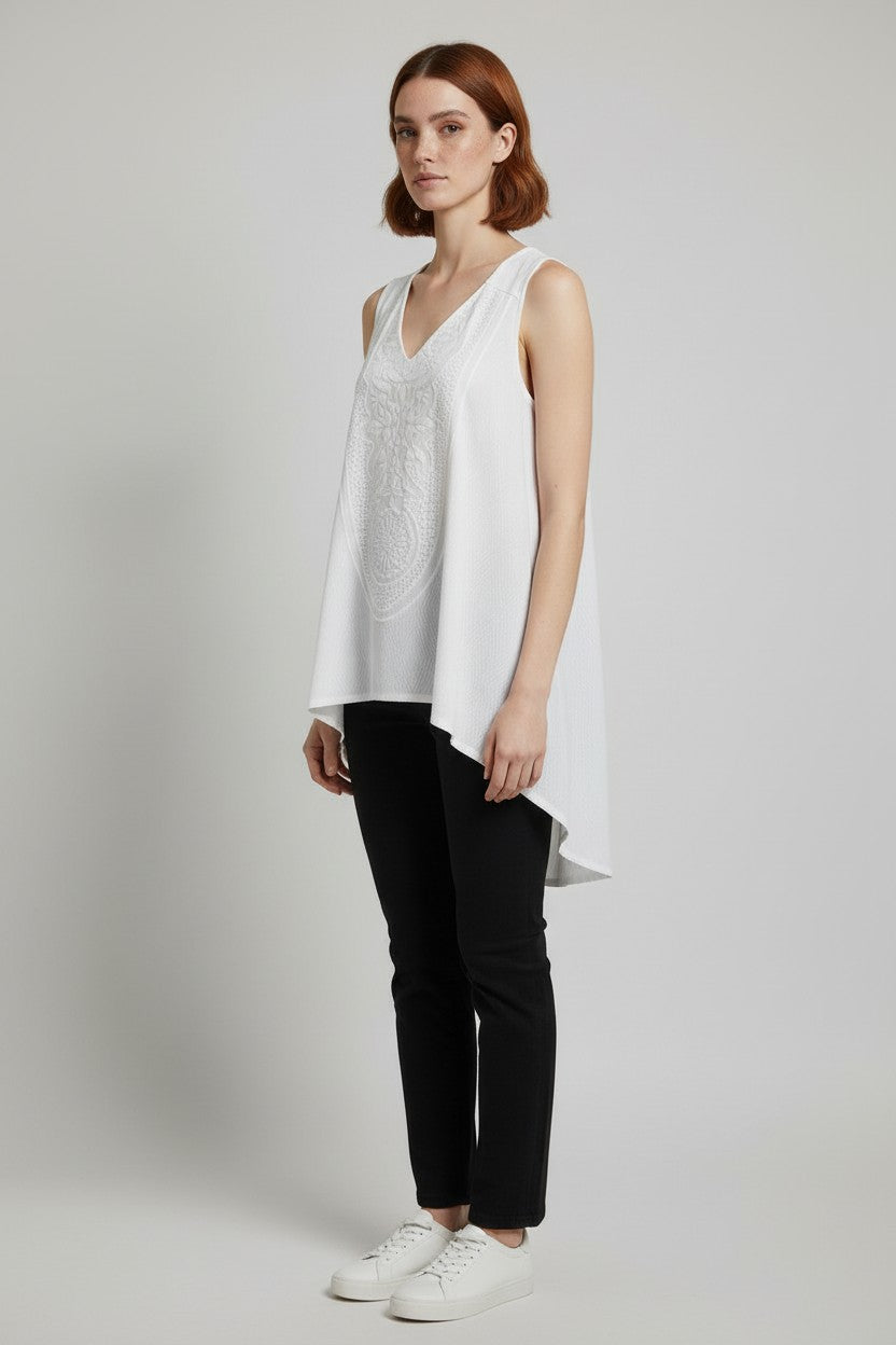 Desigual Damen Top Weiß Größe L