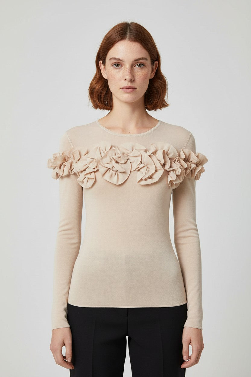 Elsa.M by May Damen Top Beige Größe S/M