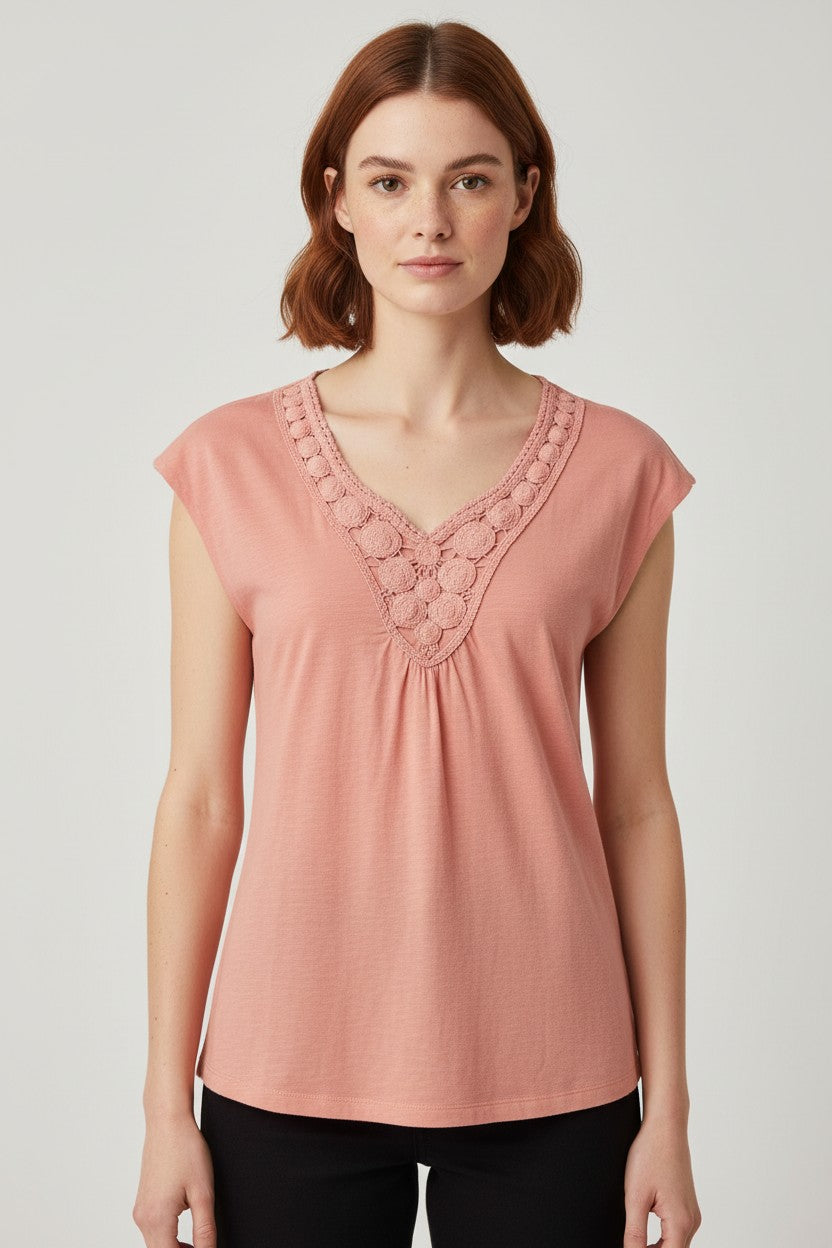 ESPRIT Damen Top Pink Größe L