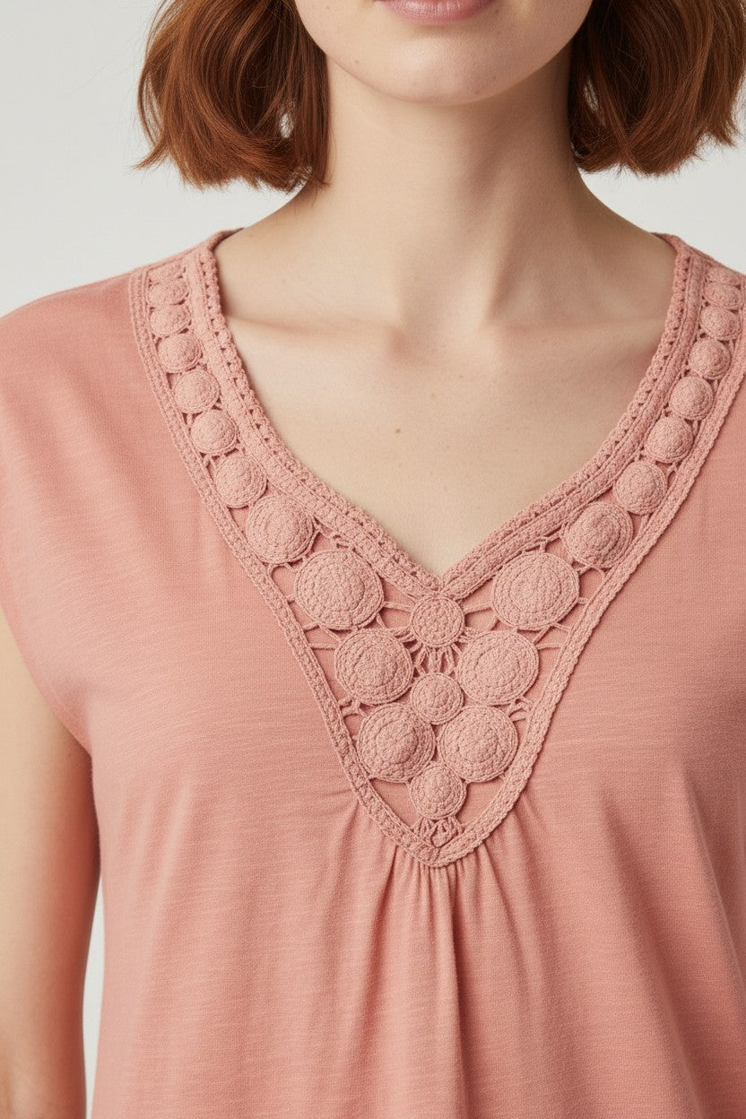 ESPRIT Damen Top Pink Größe L