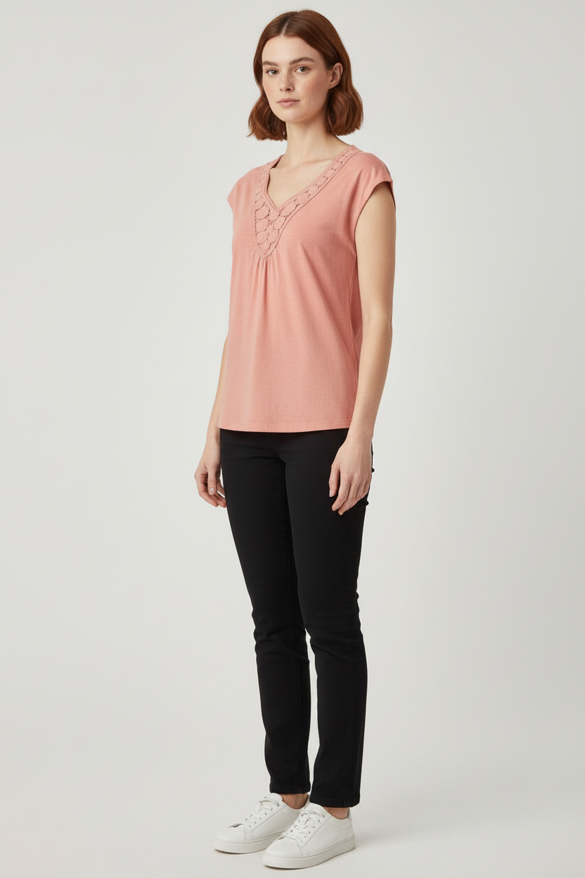 ESPRIT Damen Top Pink Größe L