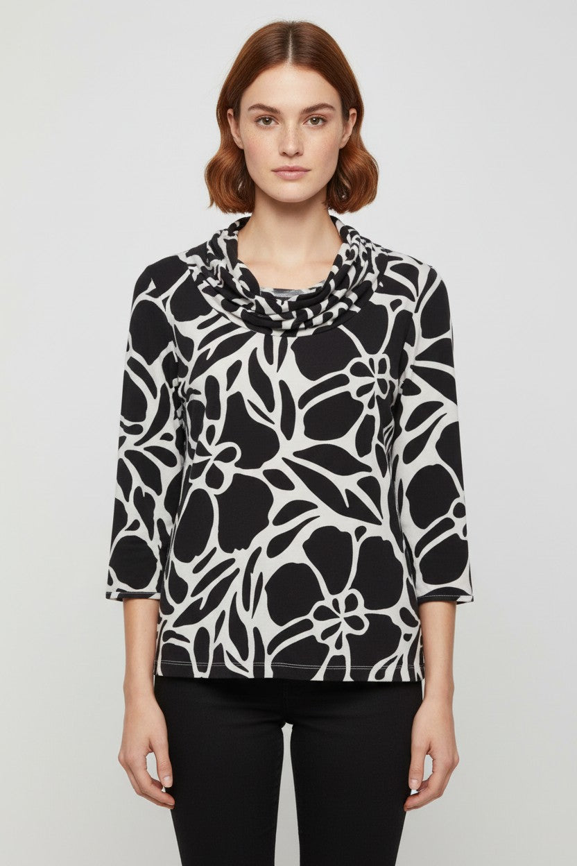 ESPRIT Damen Top Schwarz/Weiß/Mehrfarbig Größe XL