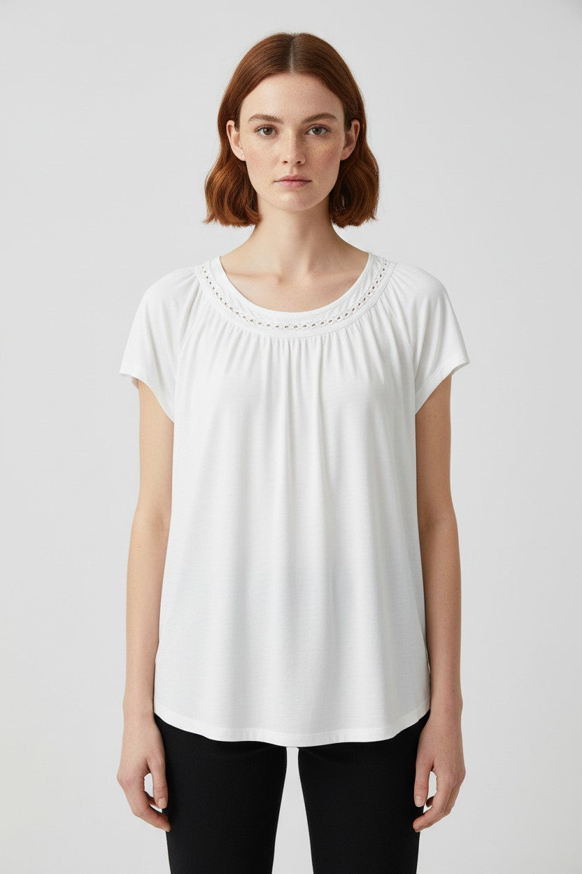 ESPRIT Damen Top Weiß Größe XXL