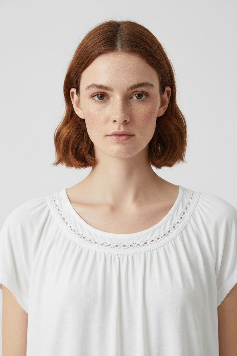 ESPRIT Damen Top Weiß Größe XXL