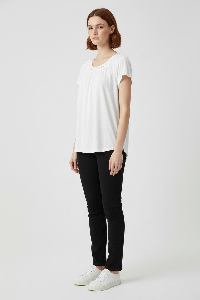 ESPRIT Damen Top Weiß Größe XXL