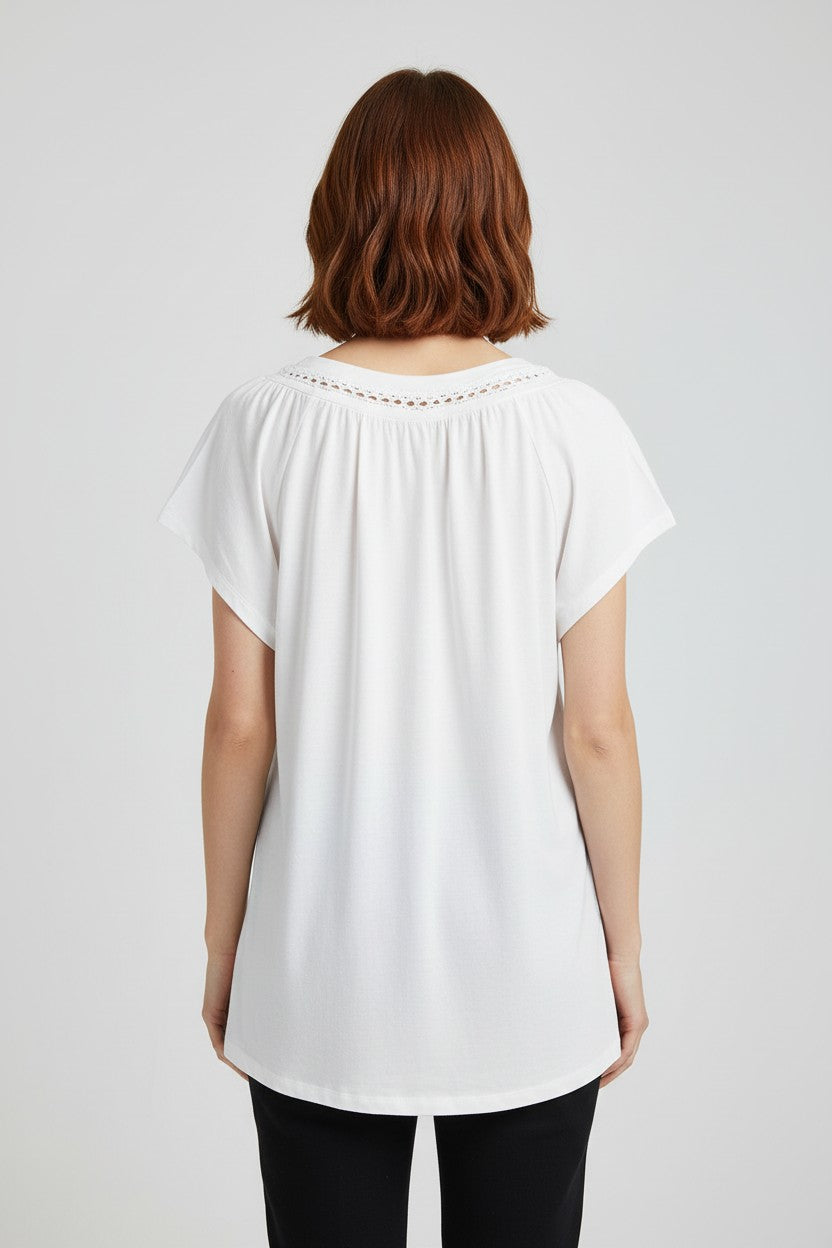 ESPRIT Damen Top Weiß Größe XXL