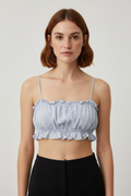H&M Damen Crop Top Grau Größe S