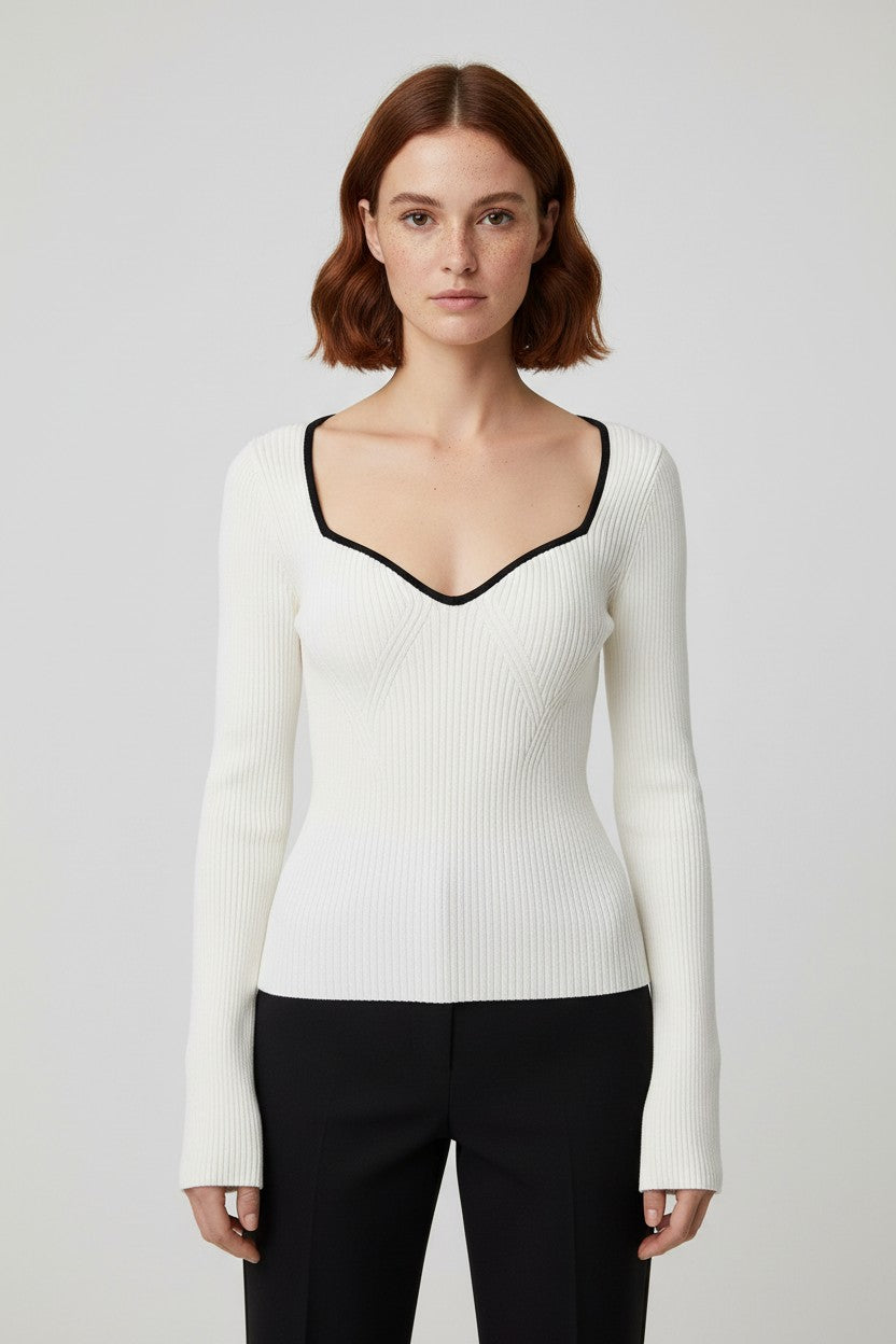 H&M Damen Top Weiß Größe M