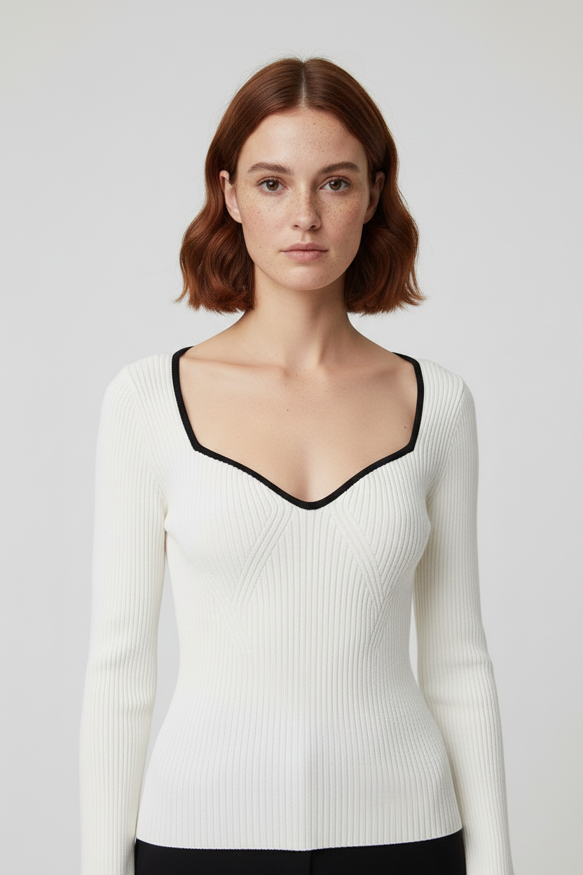 H&M Damen Top Weiß Größe M
