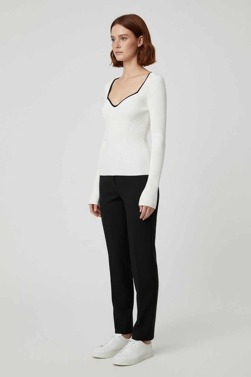 H&M Damen Top Weiß Größe M