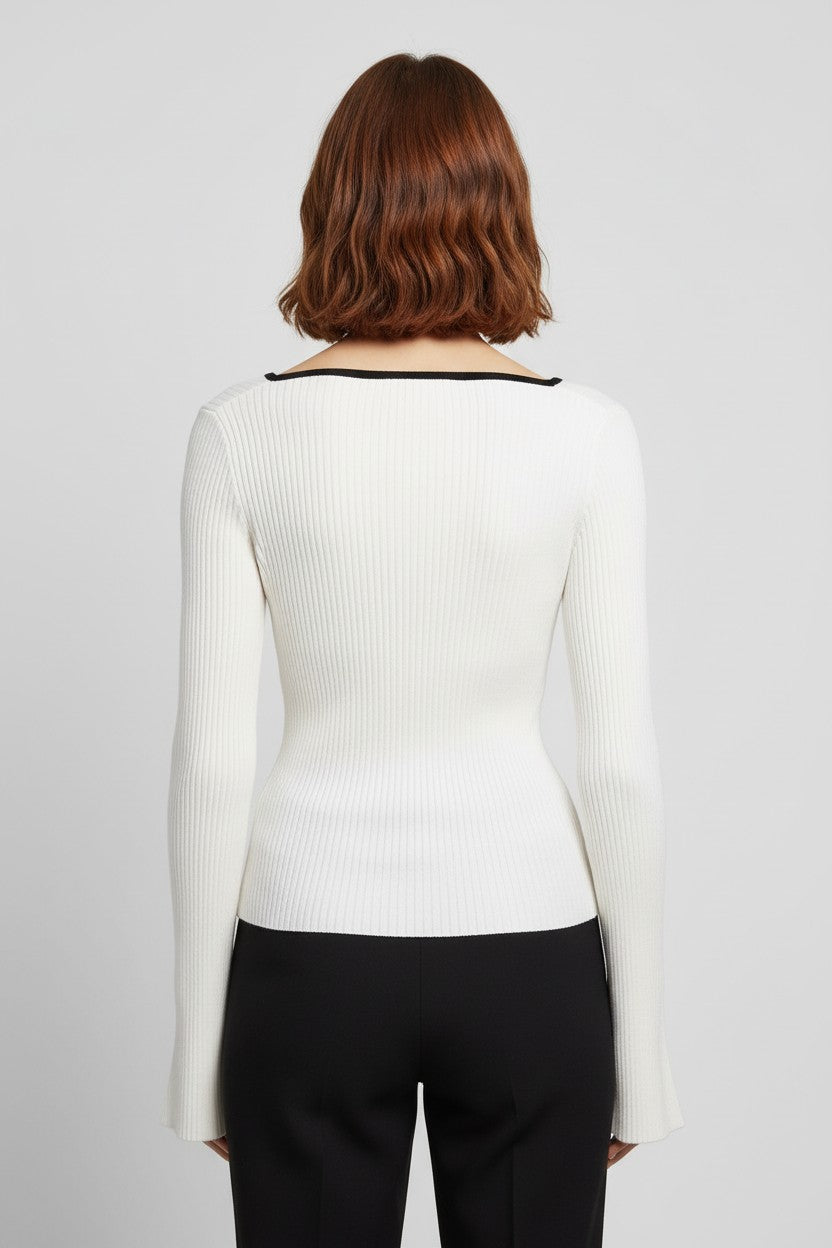 H&M Damen Top Weiß Größe M