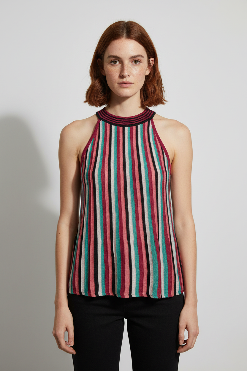 Hallhuber Damen Top Pink/Türkis/Mehrfarbig Größe M