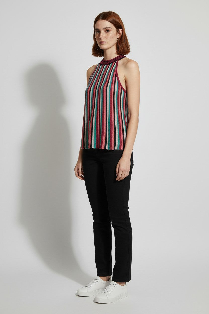 Hallhuber Damen Top Pink/Türkis/Mehrfarbig Größe M