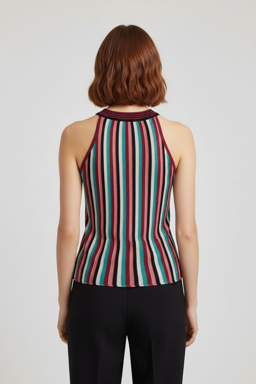 Hallhuber Damen Top Pink/Türkis/Mehrfarbig Größe M