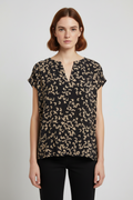 Lindex Damen Top Schwarz/Beige Größe XXL