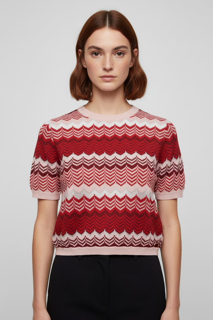 Mango Damen Top Rot Pink Mehrfarbig Größe S