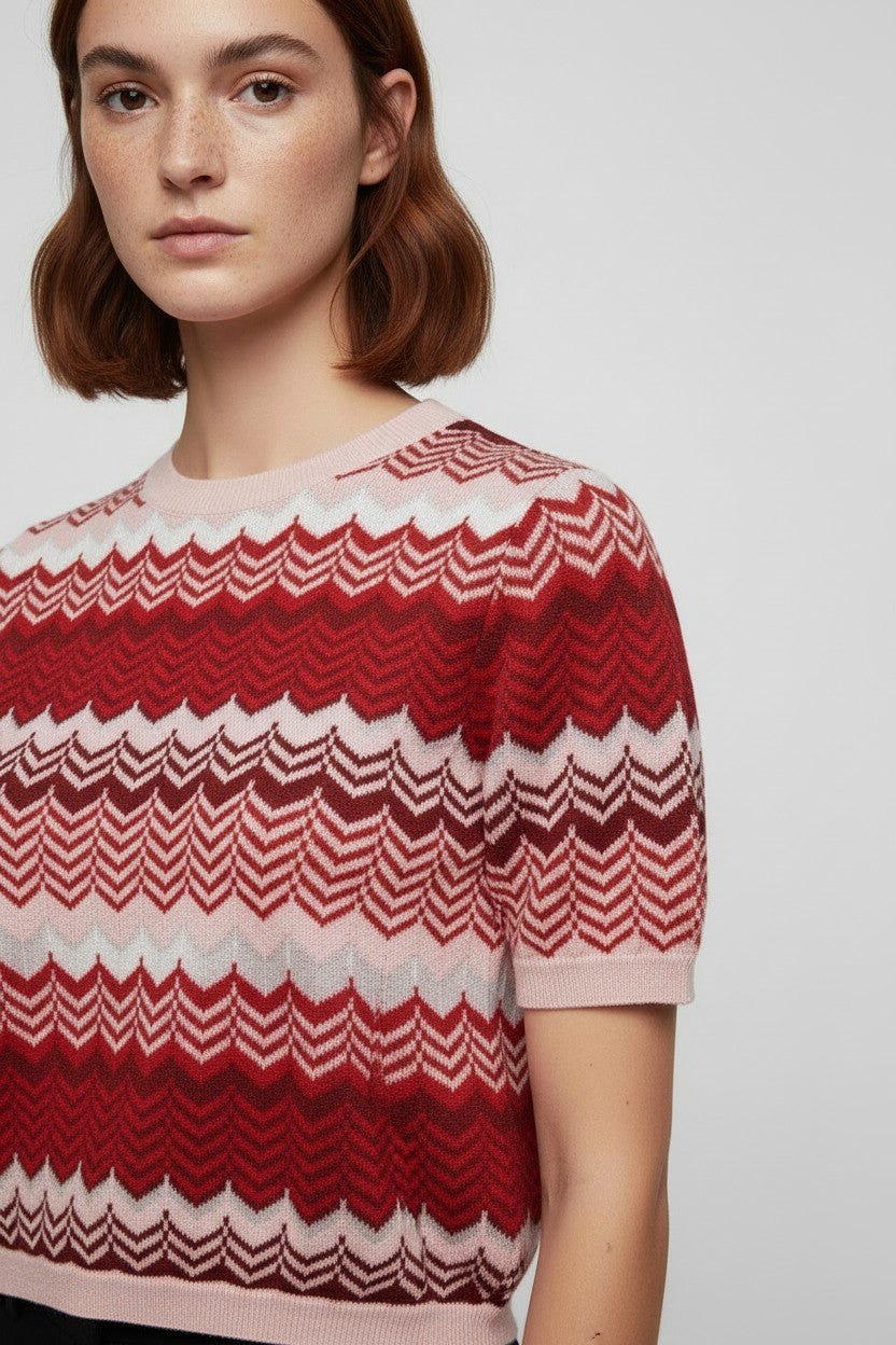Mango Damen Top Rot Pink Mehrfarbig Größe S