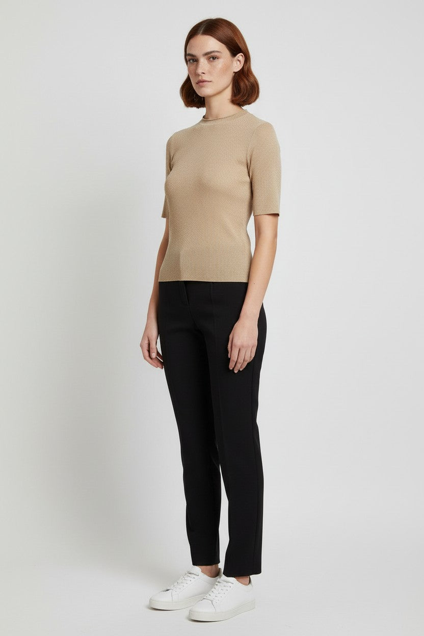 Massimo Dutti Damen Top Gold Größe L