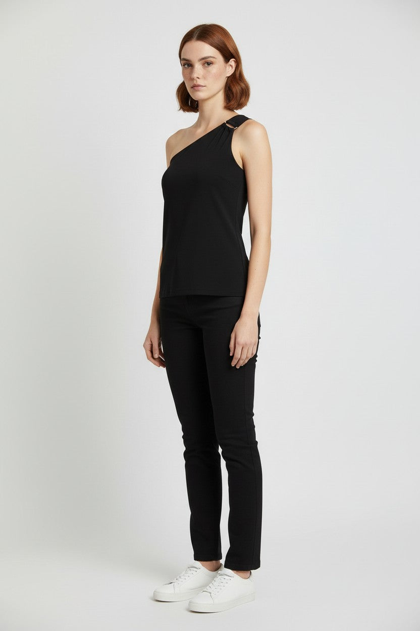 Massimo Dutti Damen Top Schwarz Größe M