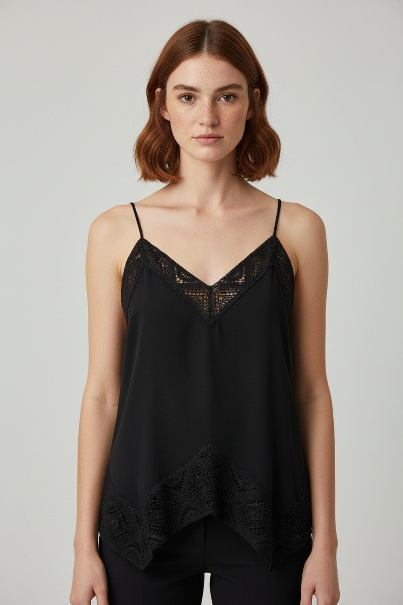 Massimo Dutti Damen Top Schwarz Größe S