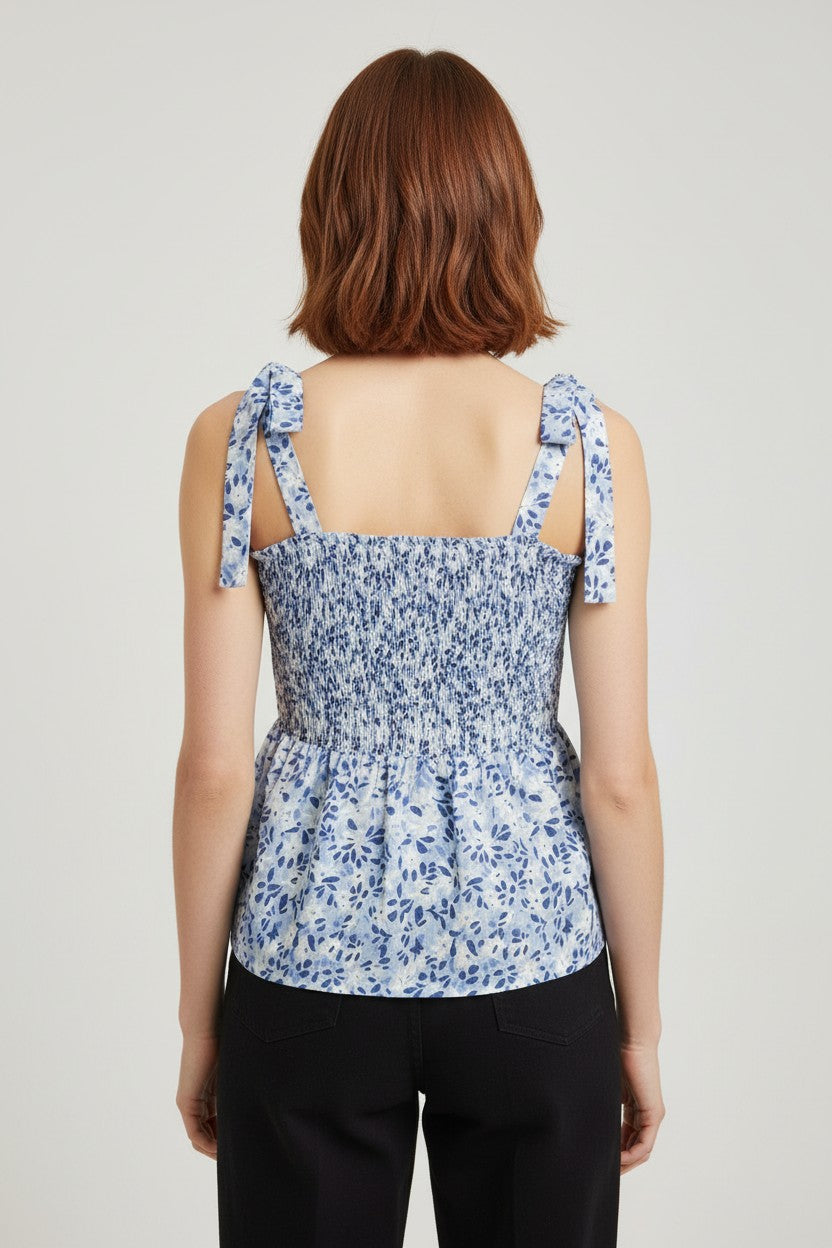 Shein Curve Damen Top Blau/Weiß/Mehrfarbig Größe 2XL