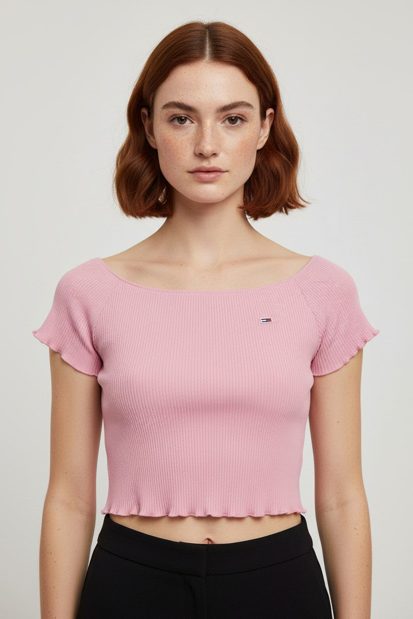 Tommy Hilfiger Jeans Damen Top Pink Größe M