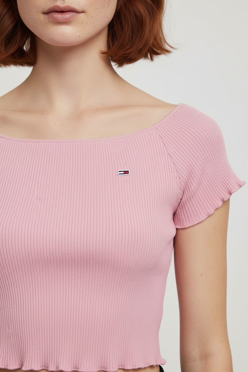 Tommy Hilfiger Jeans Damen Top Pink Größe M