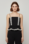 Zara Damen Top Schwarz Weiß Größe XS
