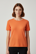 Cashmere Damen Top Orange Größe M