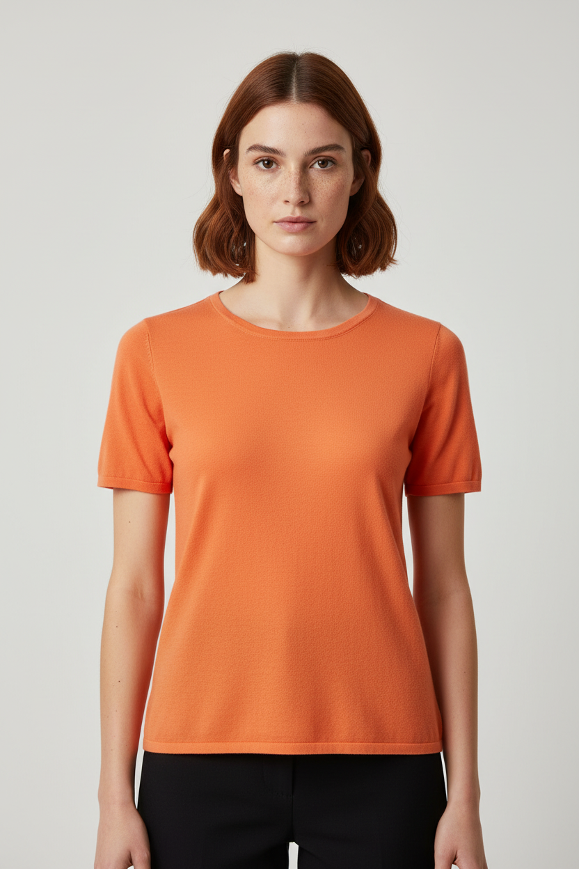 Cashmere Damen Top Orange Größe M