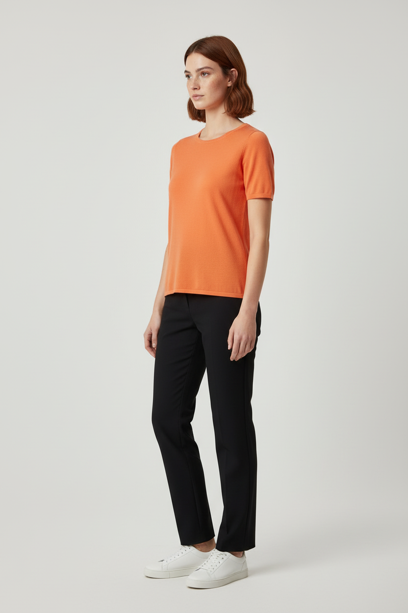 Cashmere Damen Top Orange Größe M