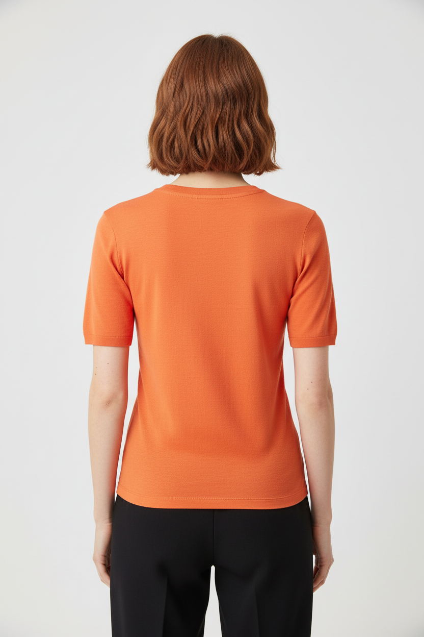 Cashmere Damen Top Orange Größe M