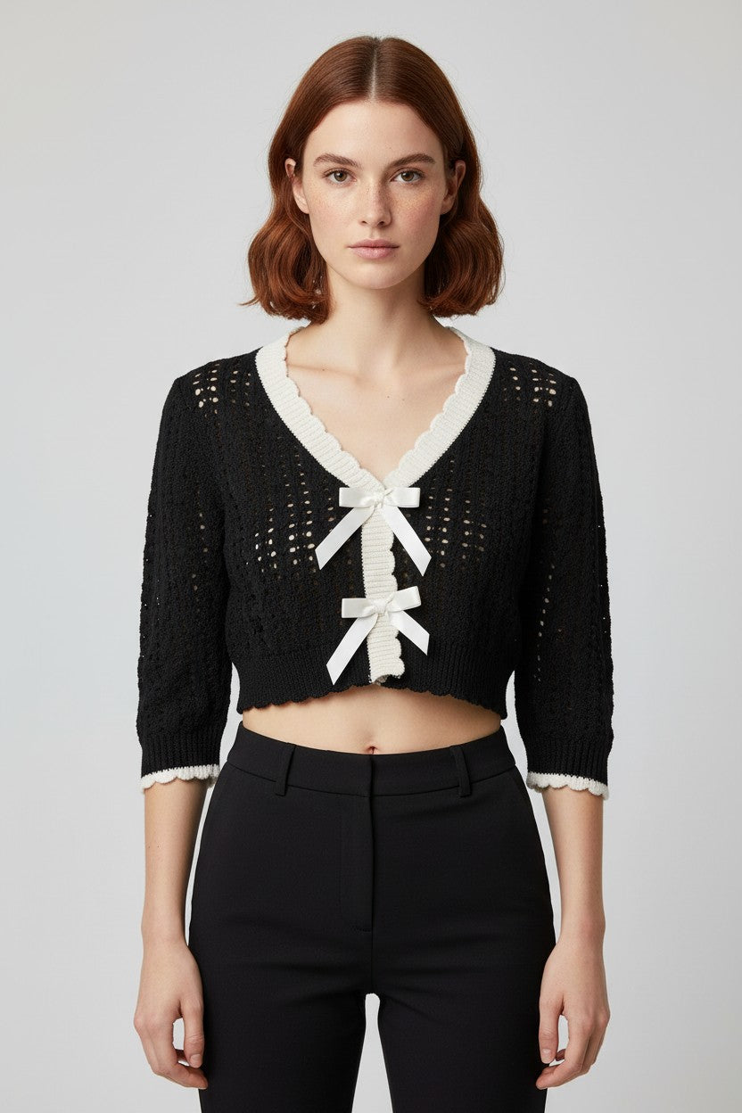 Cider Damen Top Schwarz Größe M