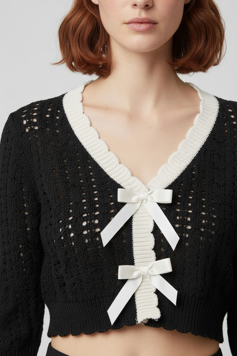 Cider Damen Top Schwarz Größe M