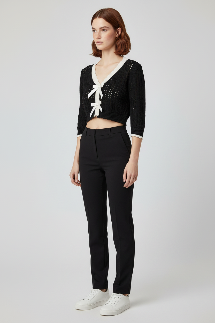 Cider Damen Top Schwarz Größe M