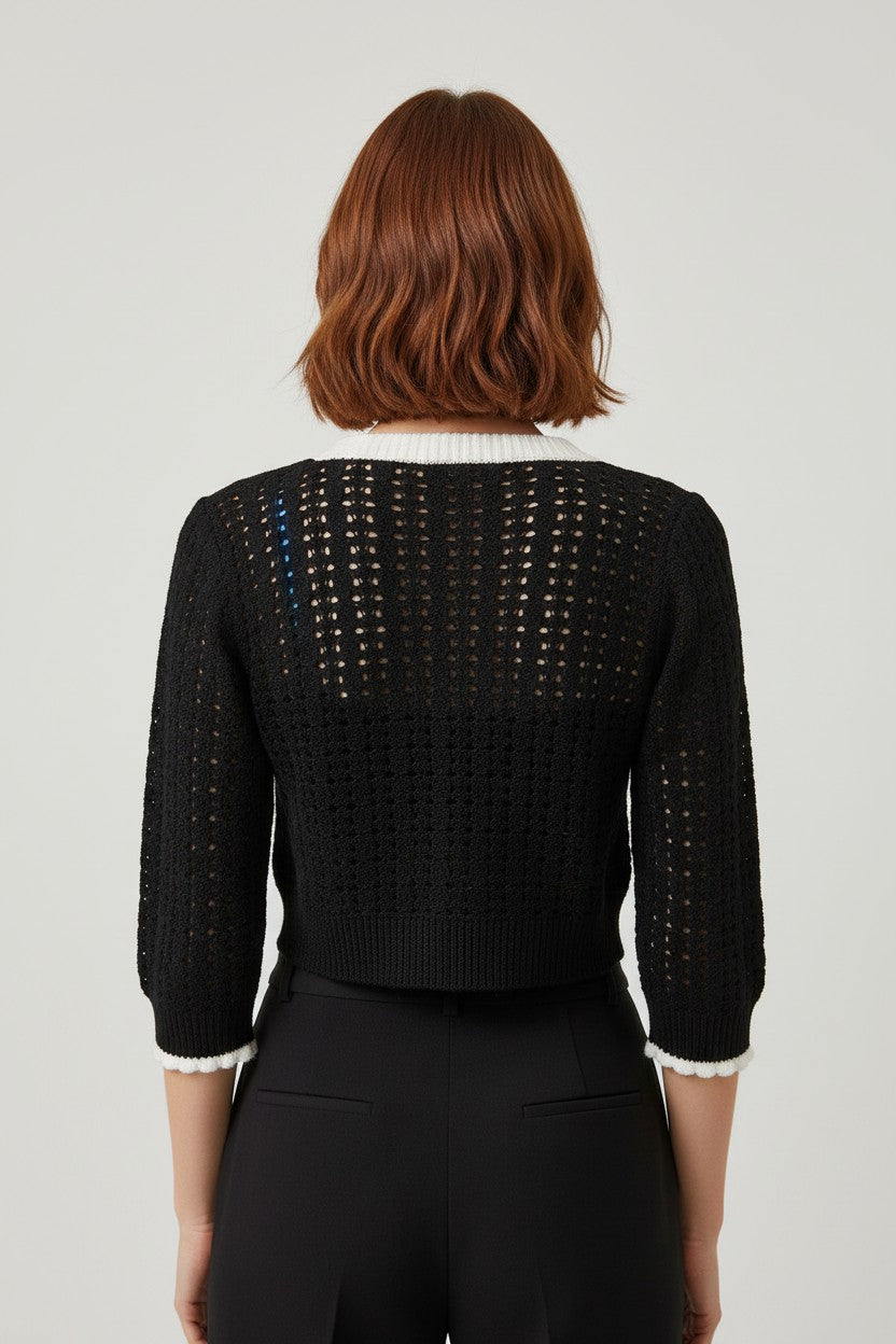Cider Damen Top Schwarz Größe M