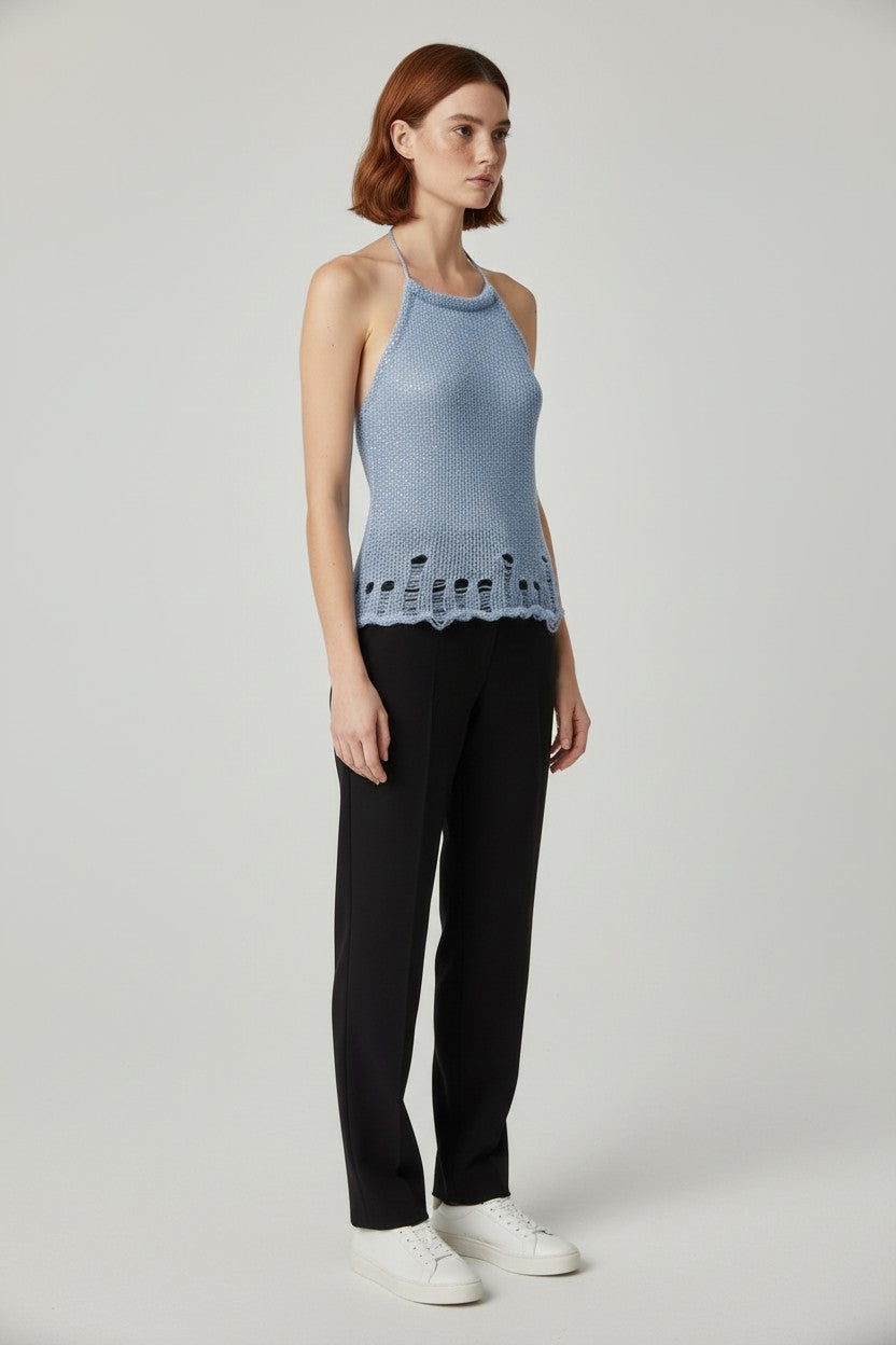 Damen Tube Top Blau Größe L