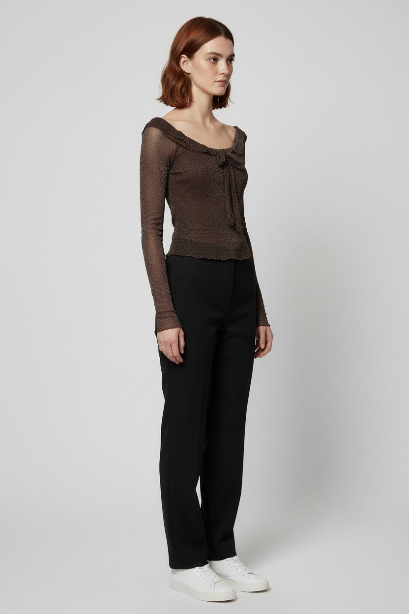 Dazy Damen Top Braun Größe L