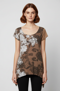 Desigual Damen Top Braun Weiß Größe L
