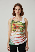 Desigual Damen Top Weiß Mehrfarbig Größe S