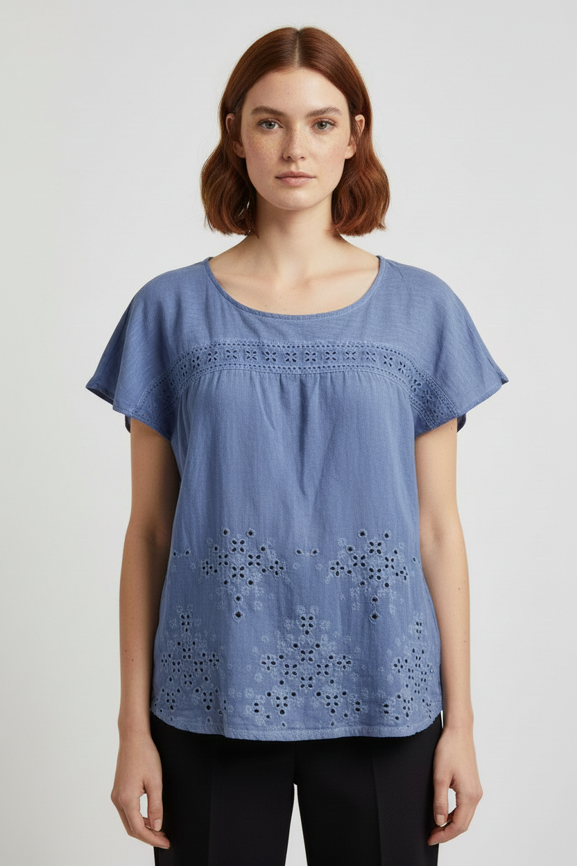 ESPRIT Damen Top Blau Größe L